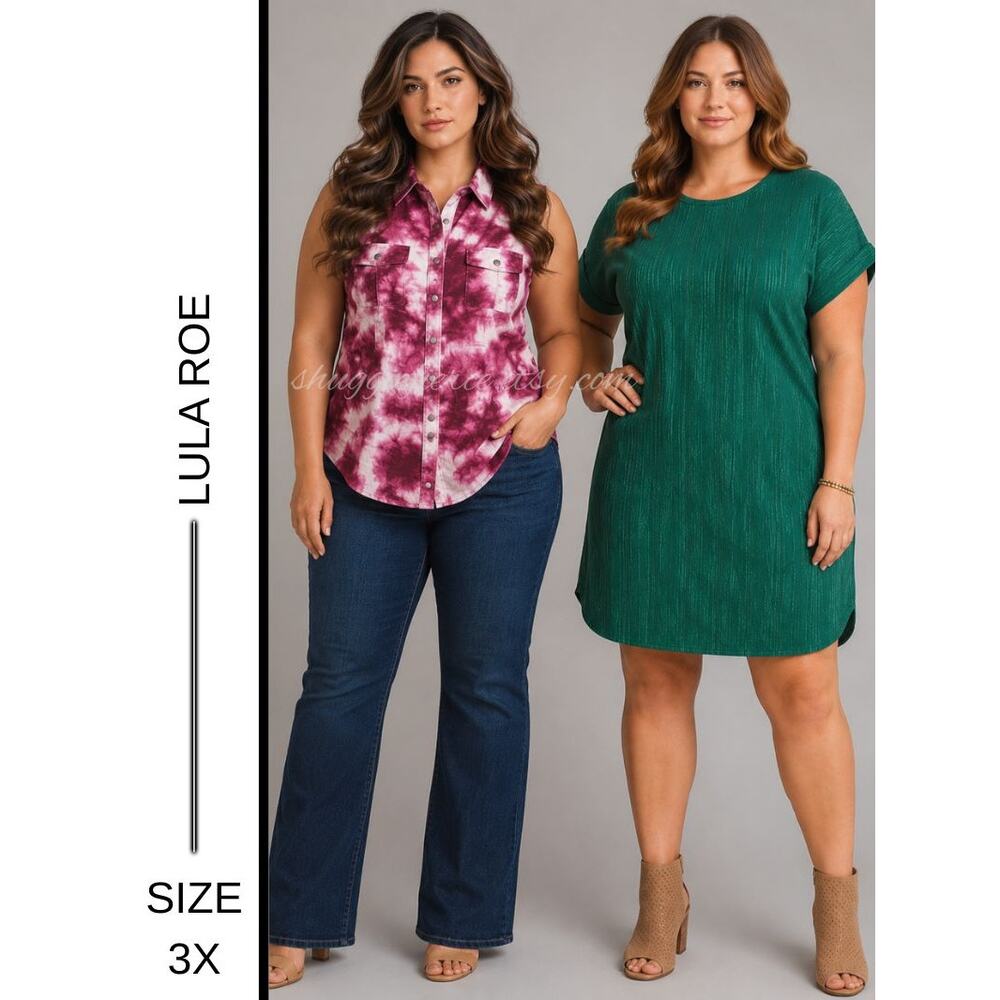 MSRP: $90 | ✨ LulaRoe 2-Piece Bundle – Chelsea Dress + Roxanne Top – Size 3X ✨